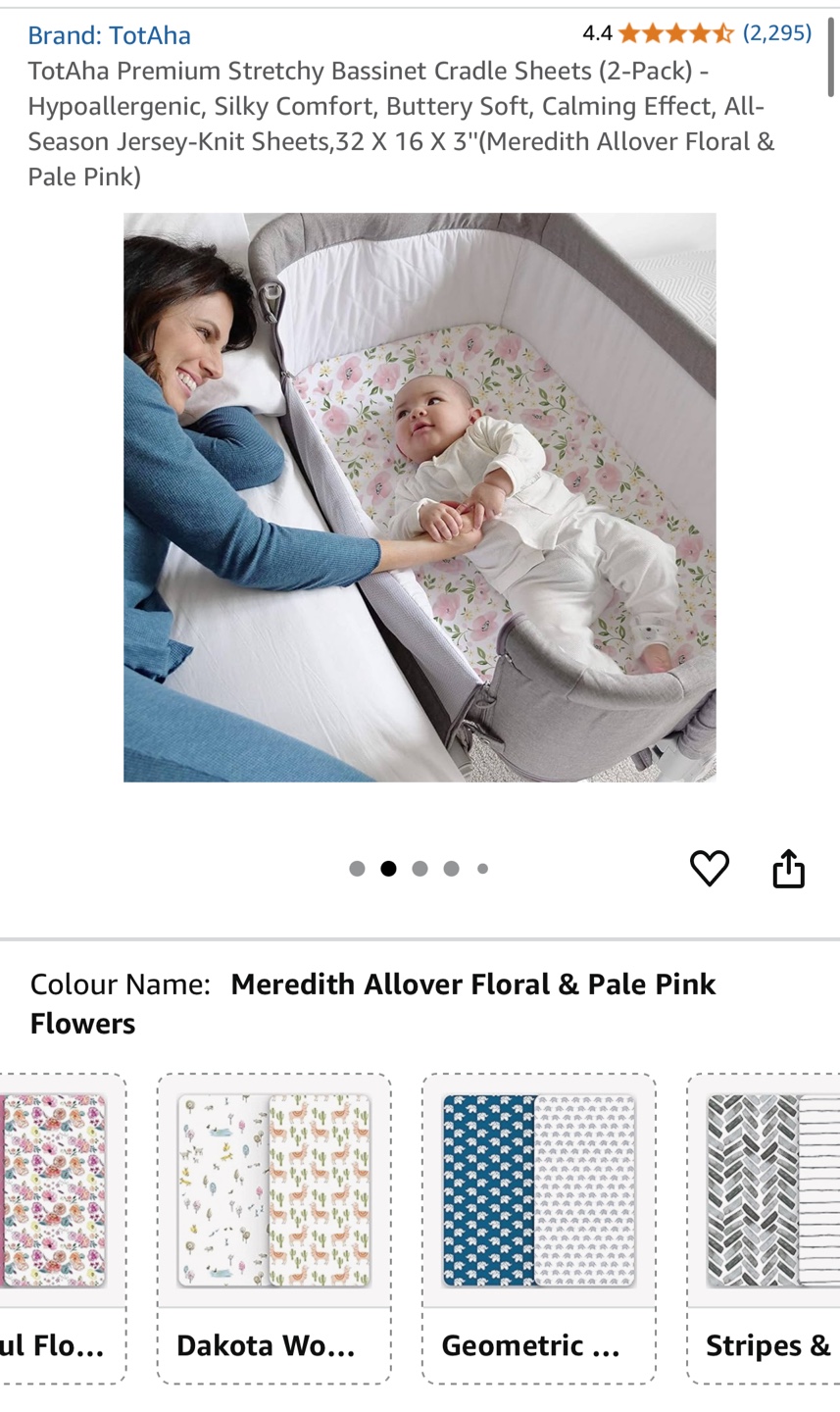 TotAha Bassinet Sheet- Meredith Floral, 32x16 - photo 2