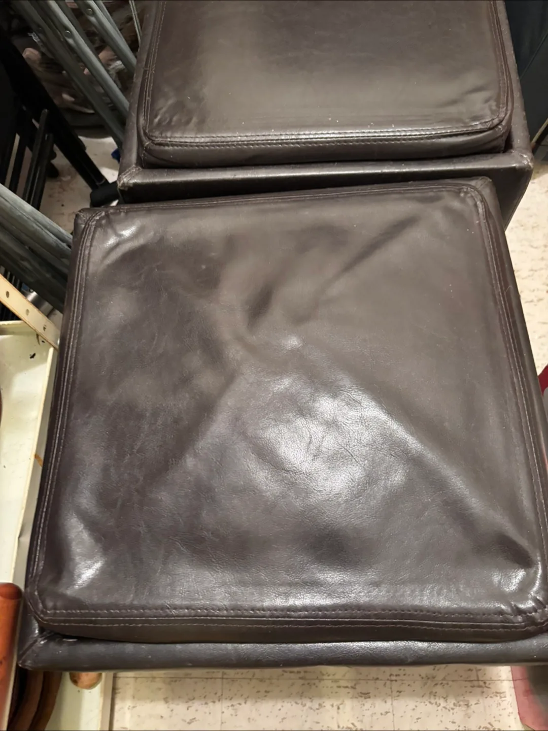 2x Leather Ottoman thumbnail