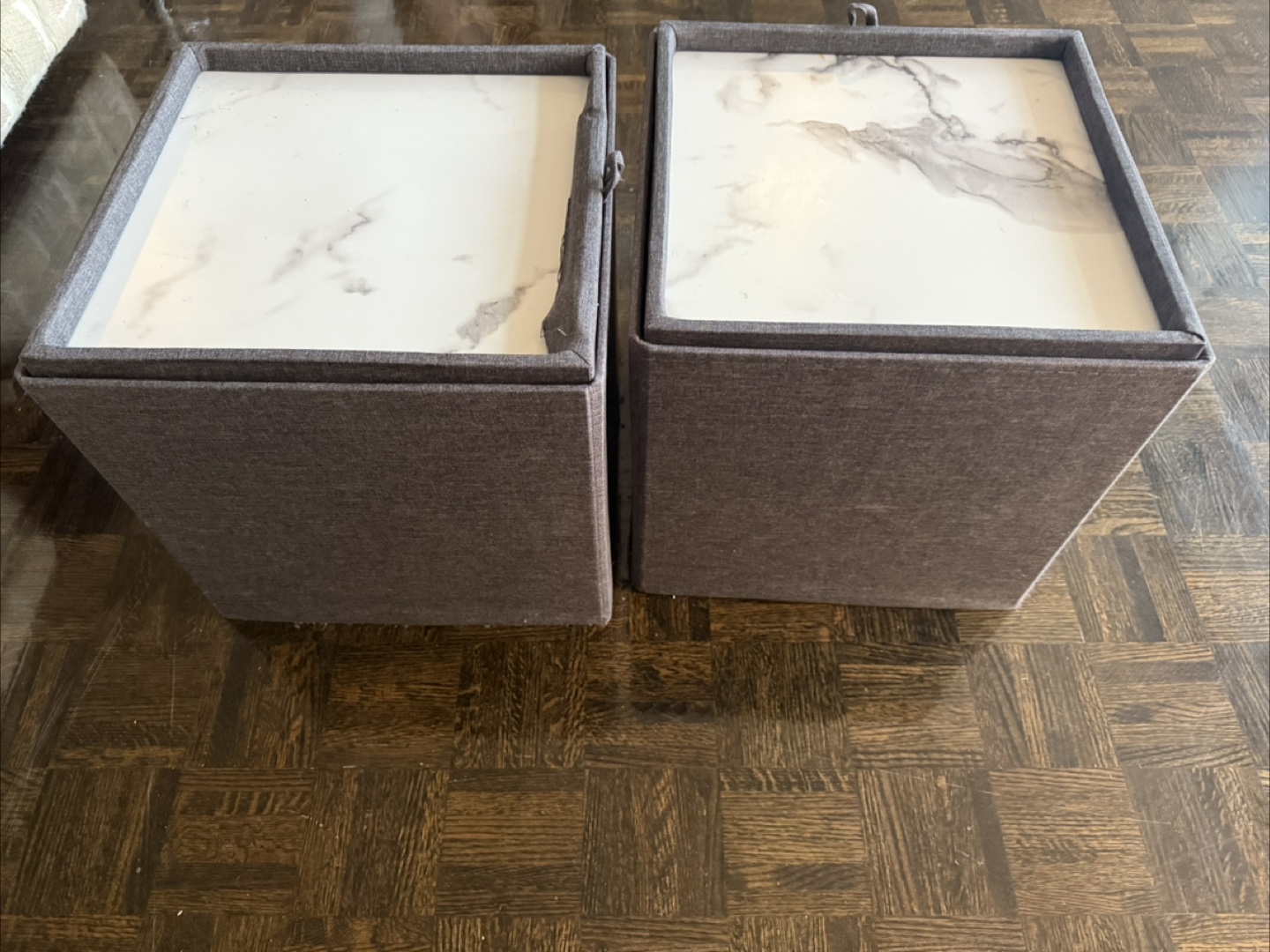 Pair of cube side tables