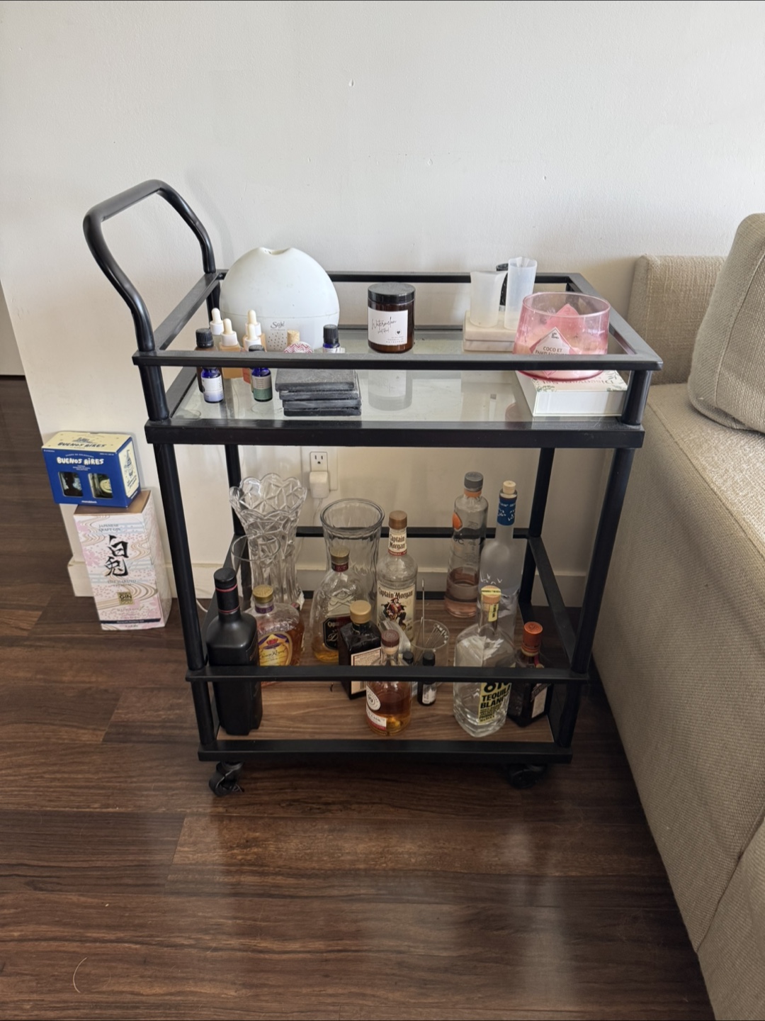 Black Metal Bar Cart