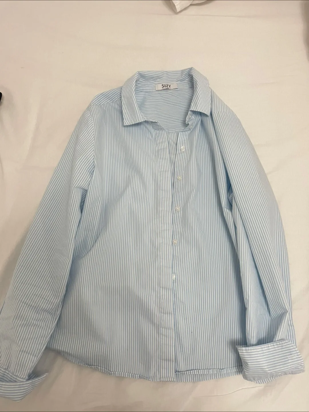 Suzy Shier Striped Button-Up Shirt thumbnail