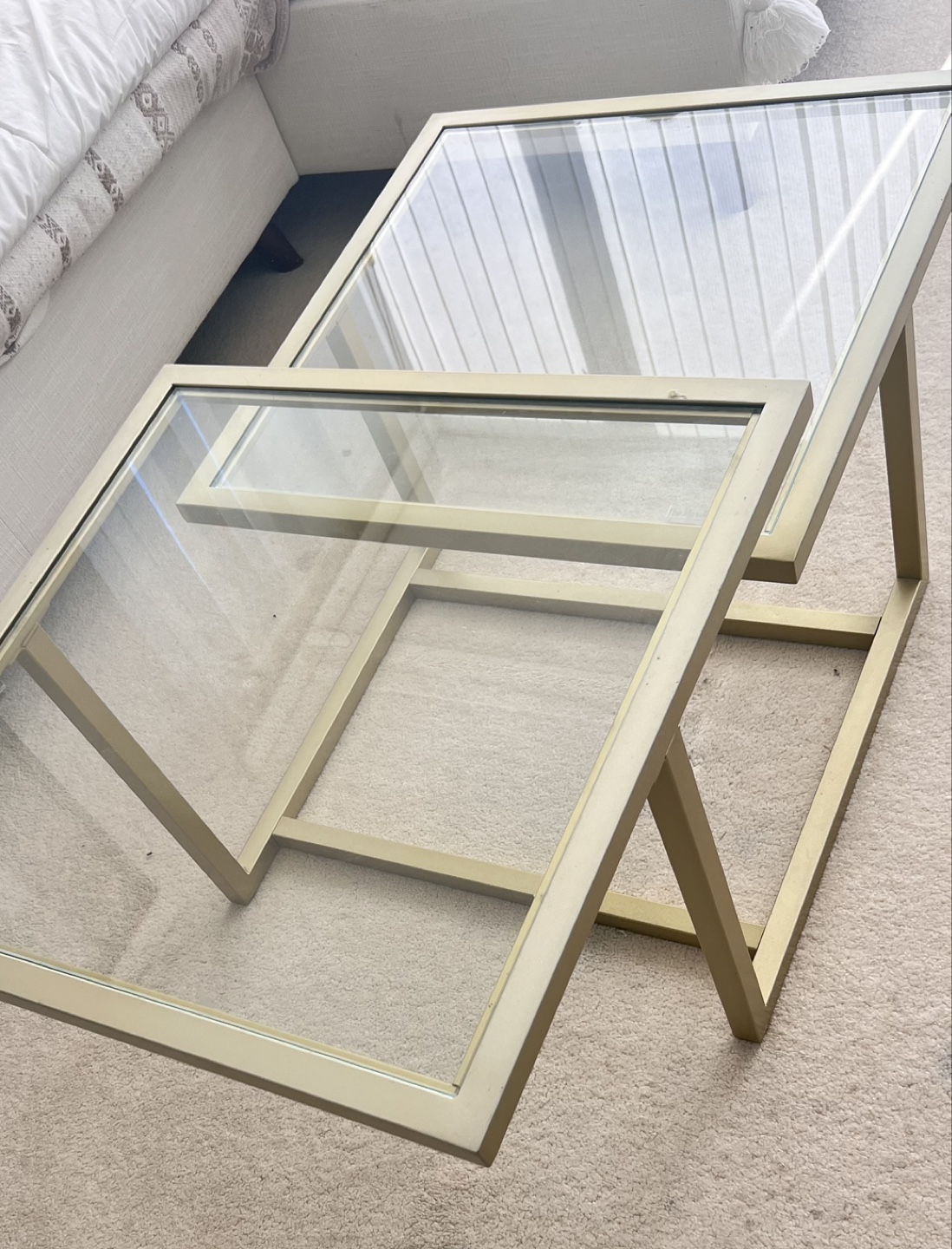 Gold Metal & Glass Coffee Table - photo 3