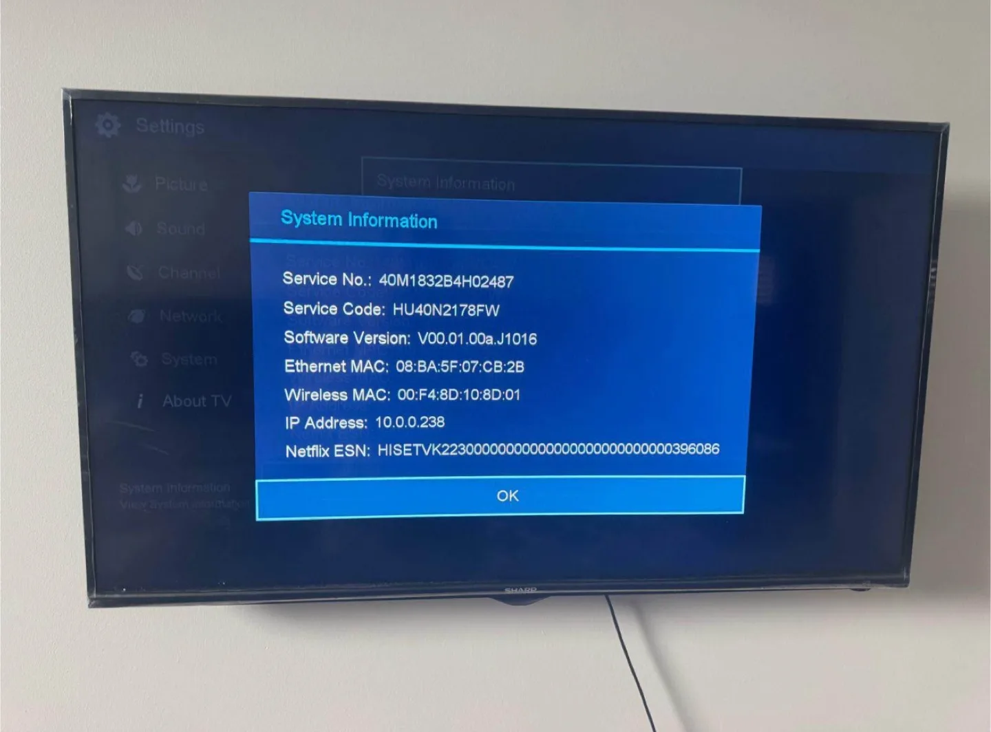 Sharp LC-40N5004U 40" LED LCD TV image indicator(2)