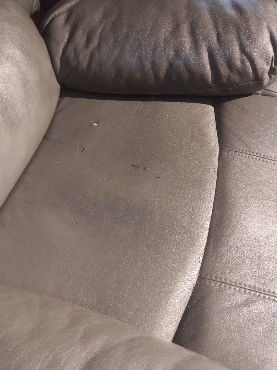 Leather Recliner Chair - Grey - photo 3