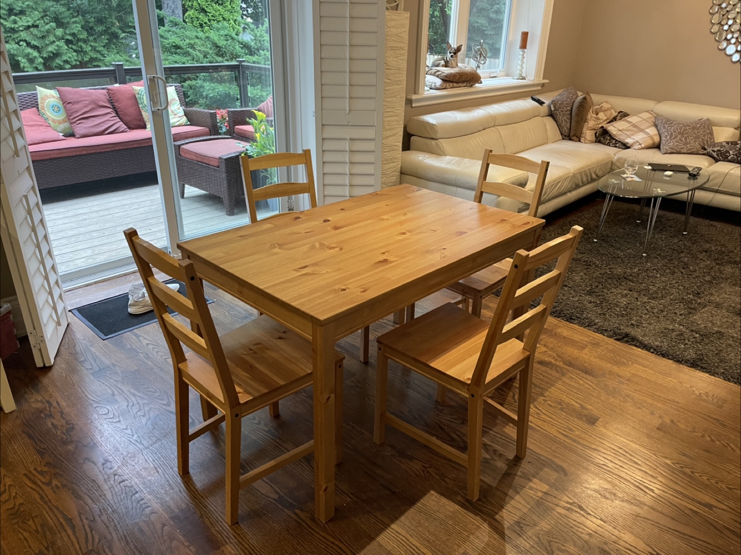 IKEA Dining Table with 4 Chairs - Solid Wood