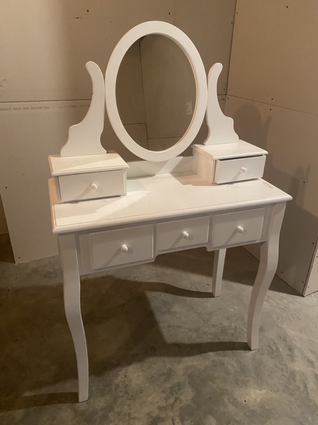 White Vanity Table with Mirror