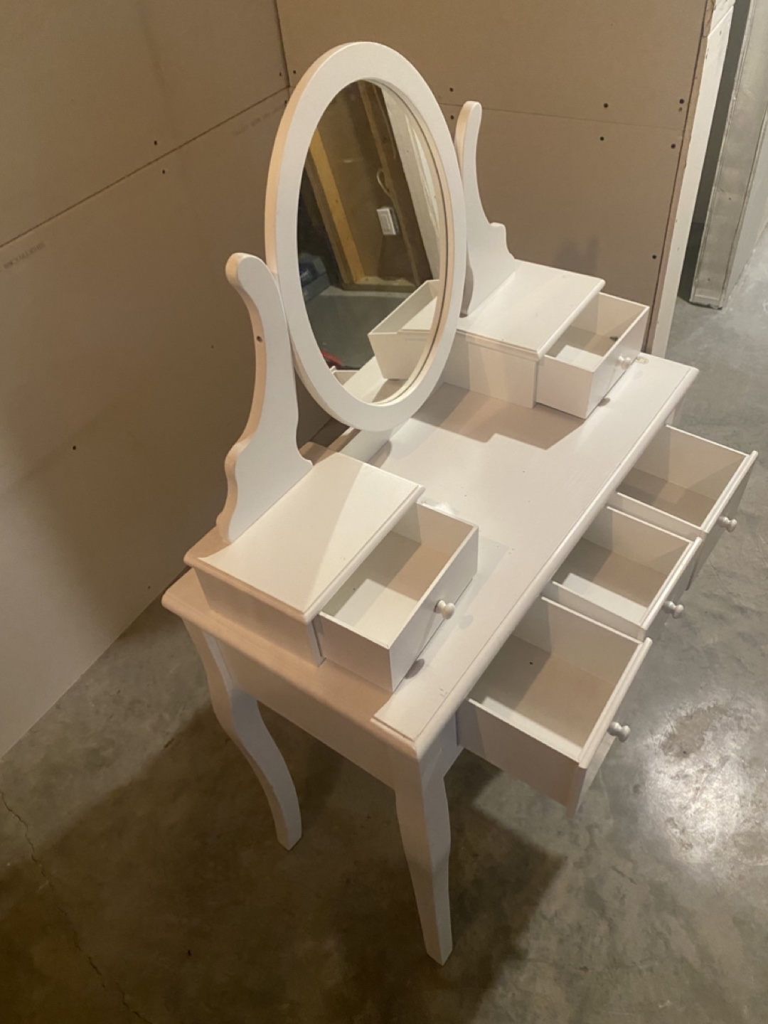 White Vanity Table with Mirror - photo 2