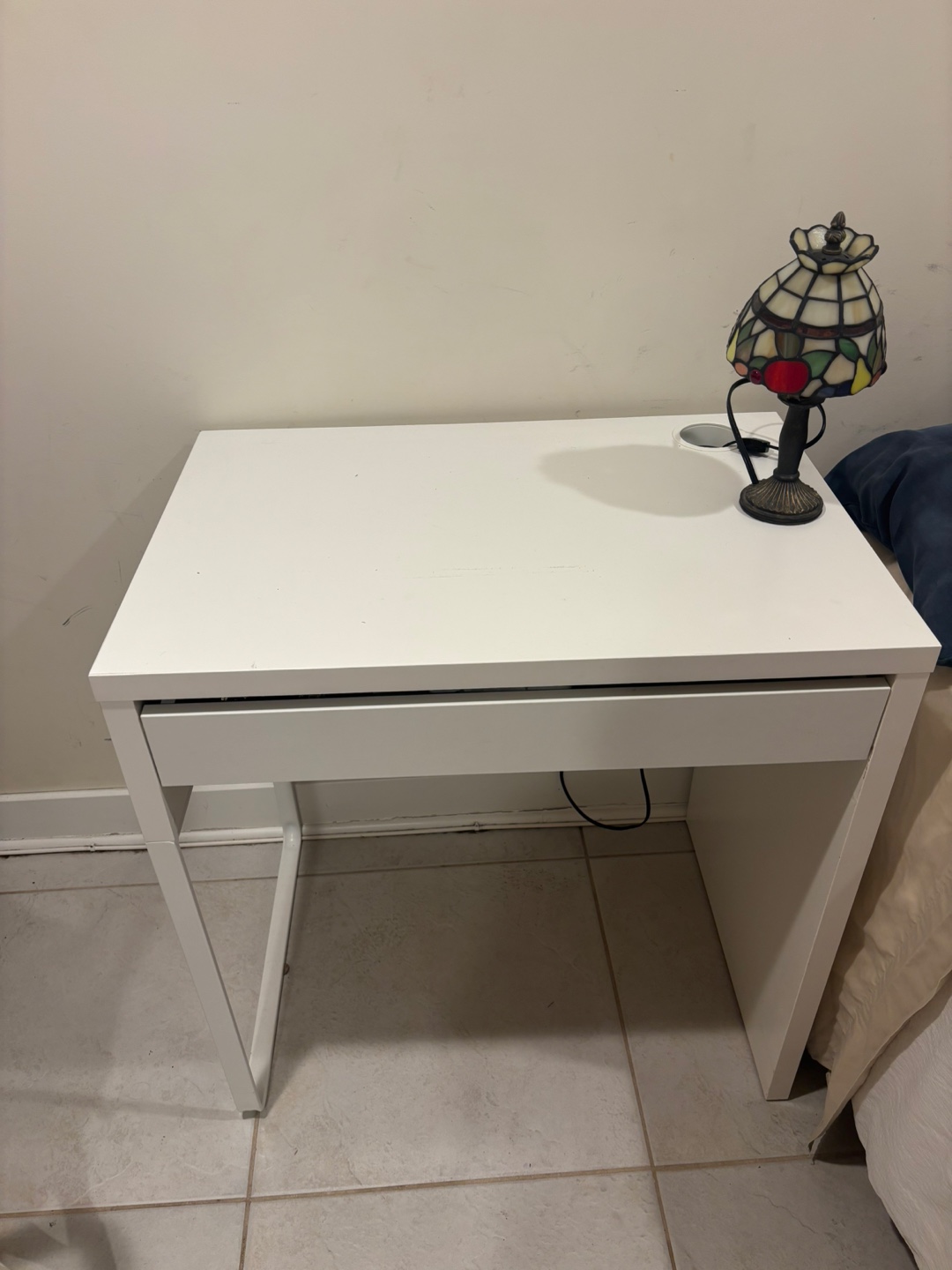 White Desk with Drawer