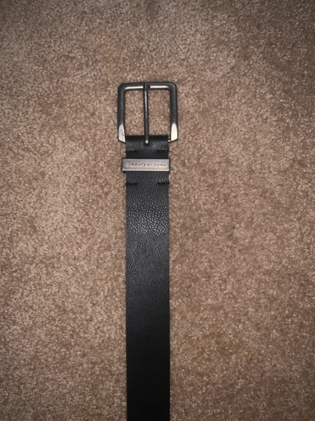 Calvin Klein Black Leather Belt Size 30-32 thumbnail