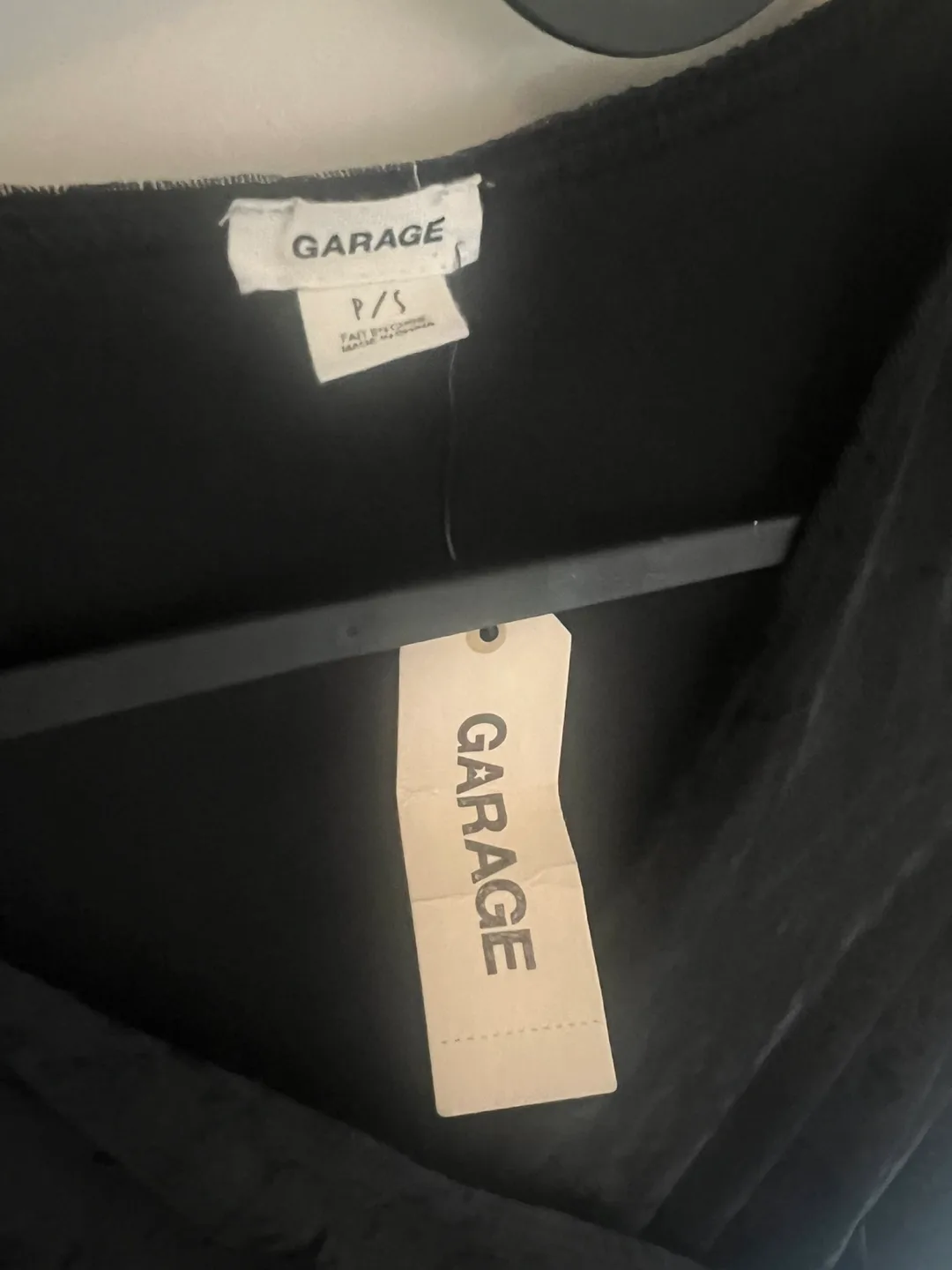 Garage Black Velvet Long Sleeve Dress - Size S image indicator(4)