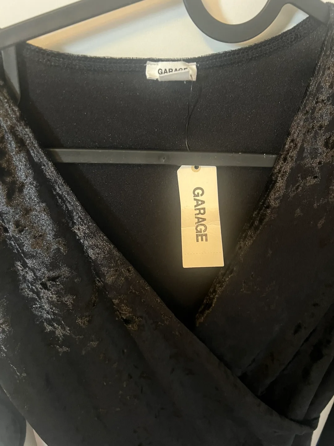 Garage Black Velvet Long Sleeve Dress - Size S image indicator(2)