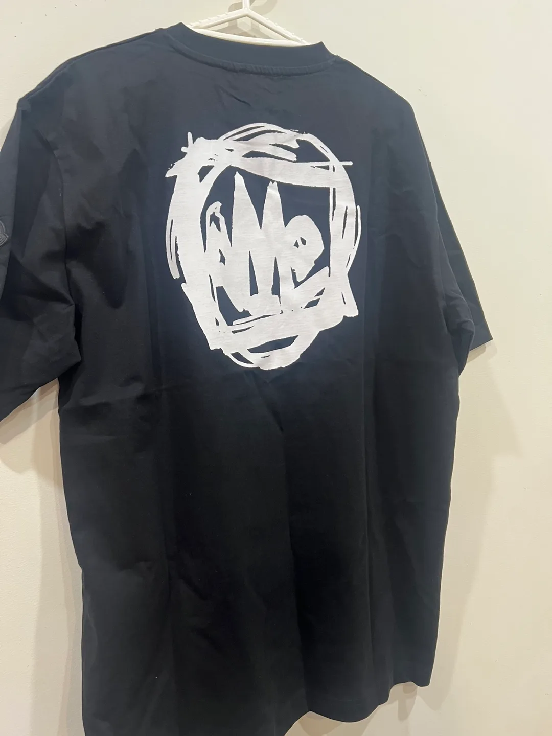 Moncler Black Graphic T-Shirt Size L