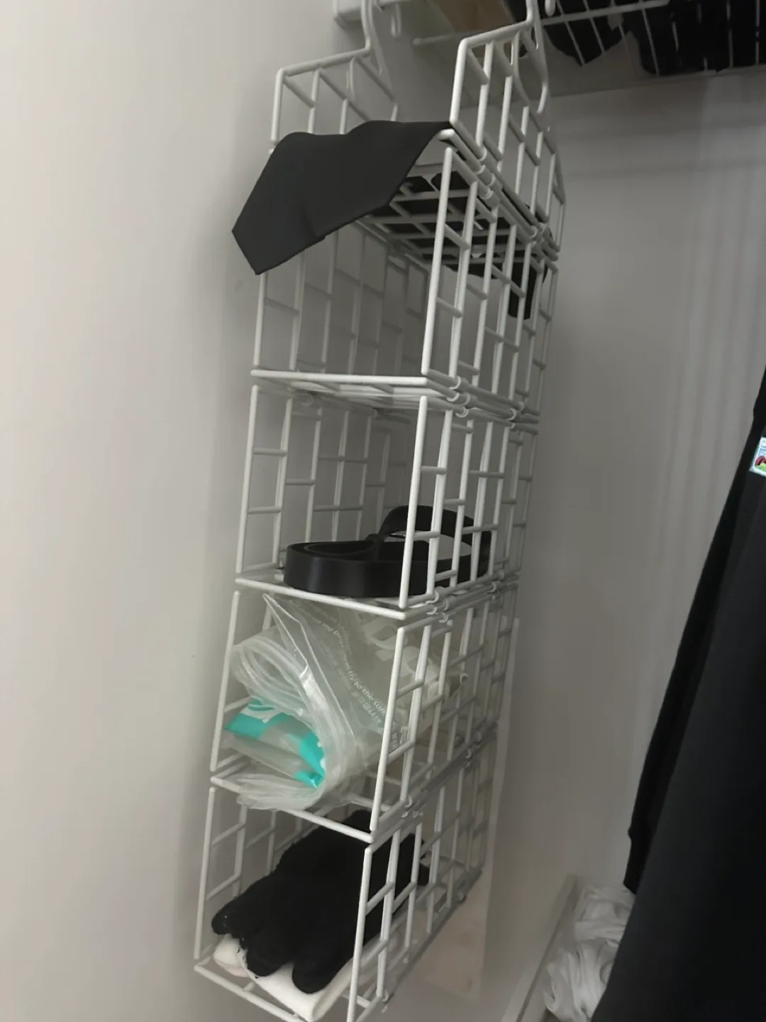Hanging Closet Organizer - White Wire Rack thumbnail