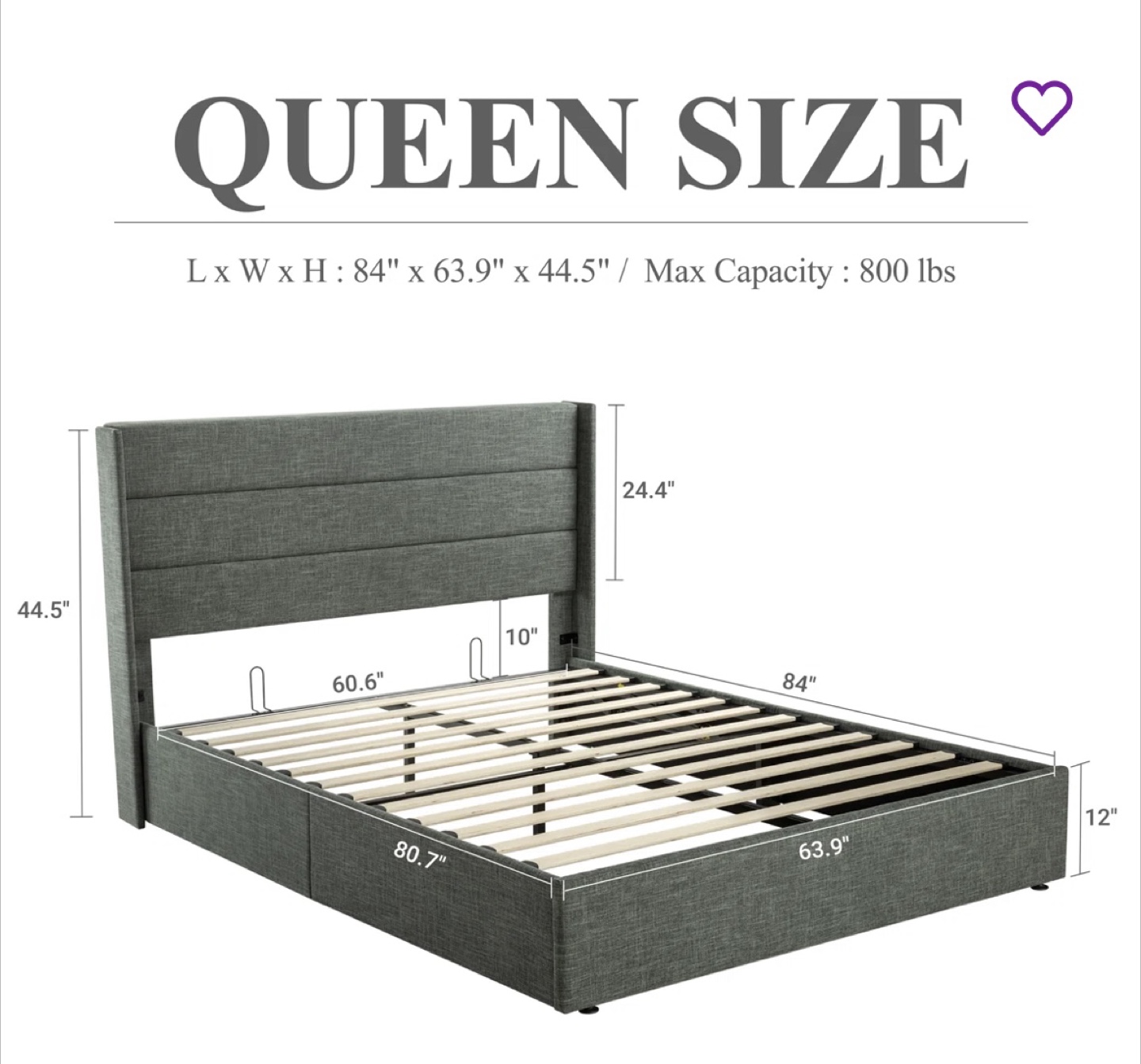 Queen Size Bradenburg Upholstered Bed - photo 3