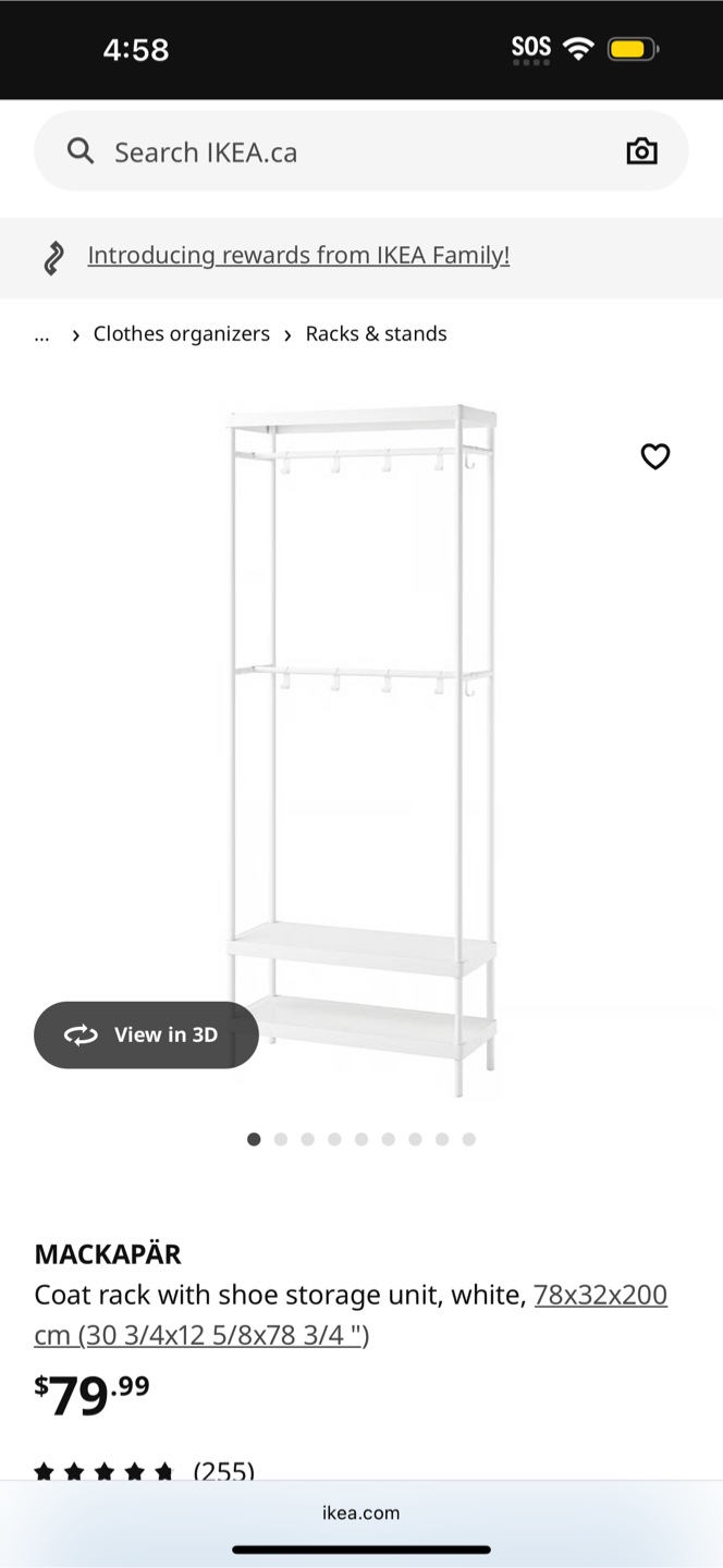 IKEA MACKAPÄR Coat Rack with Shoe Storage - White