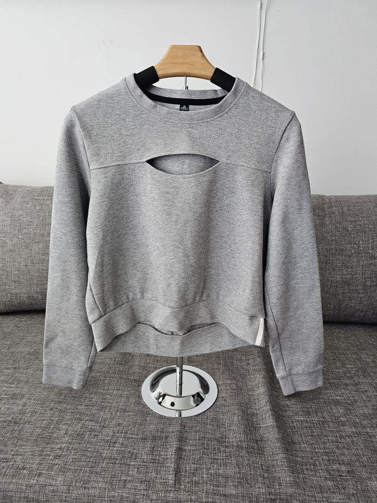 Adidas Women's Grey Keyhole Sweatshirt Size Small