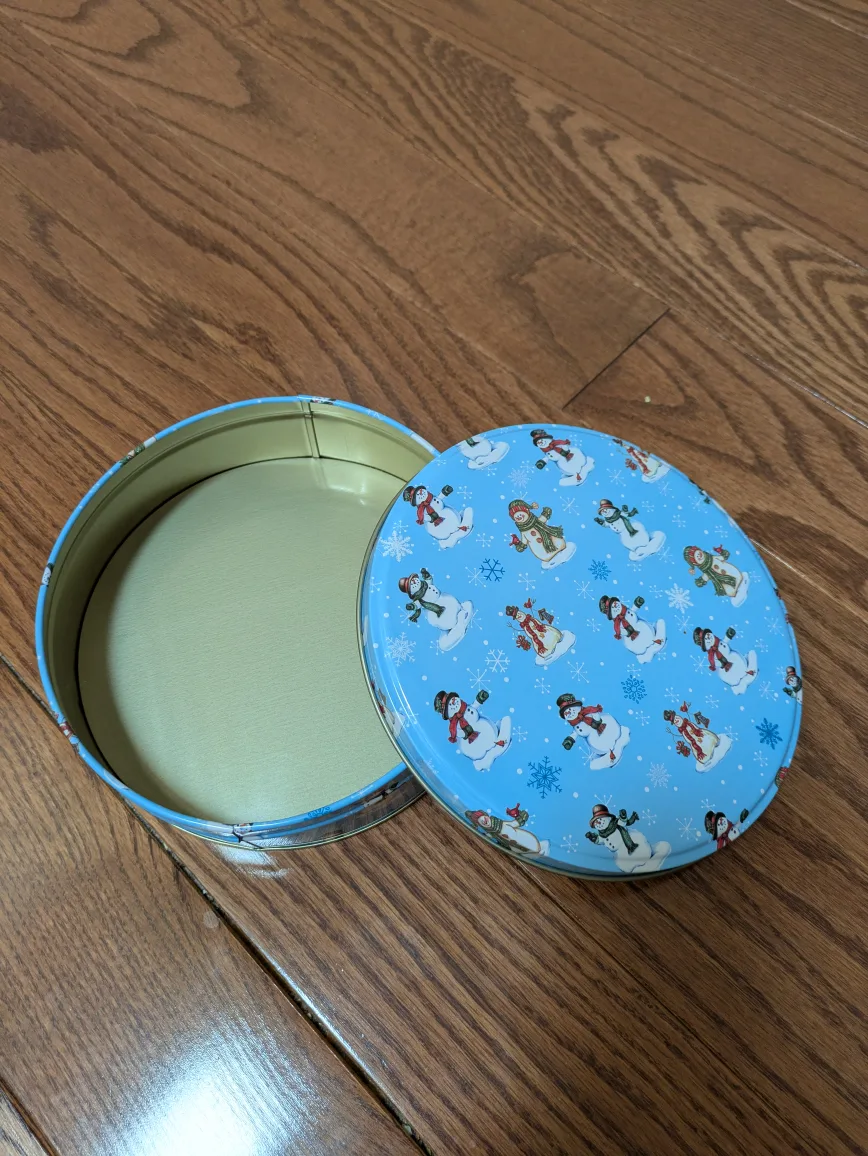 🌟#fteecycle, Snowman Patterned Round Tin Box image indicator(2)