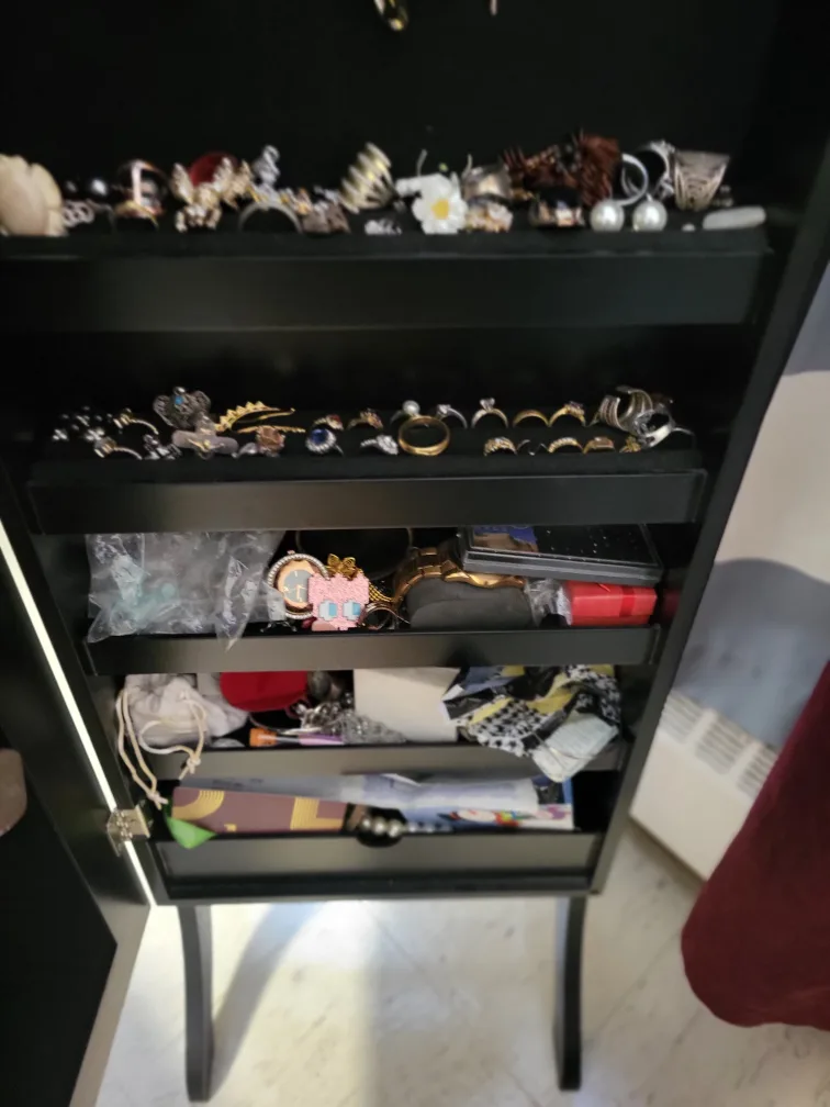 Jewellery Armoire with Mirror - Black image indicator(3)