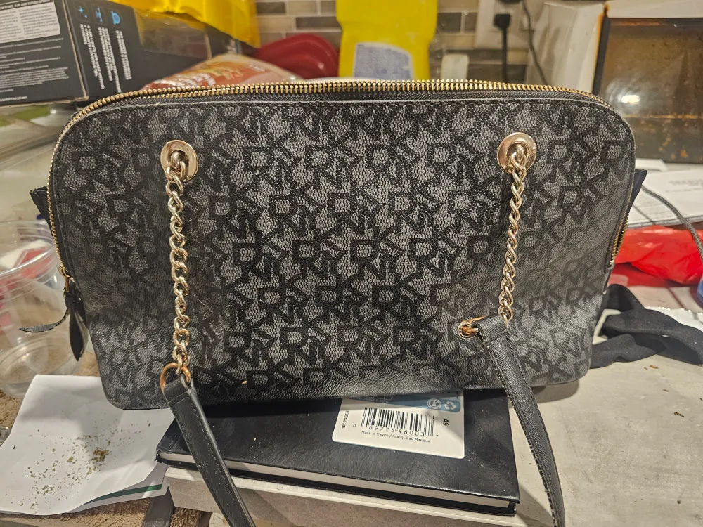 DKNY Black Patterned Shoulder Bag image indicator(2)