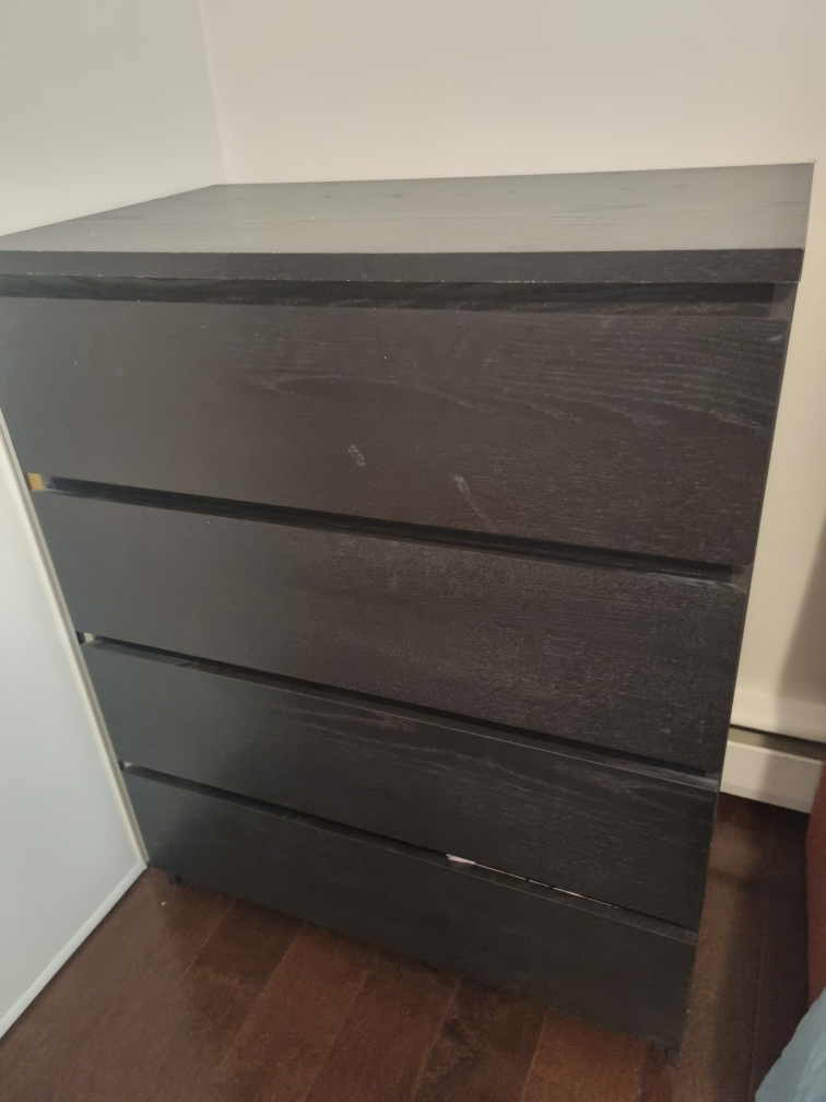 Ikea MALM 4-drawers dresser, black-brown - photo 2