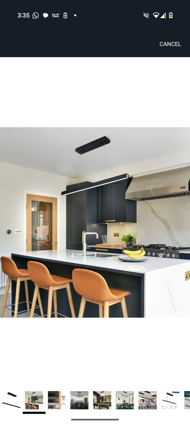 Black Modern Linear Pendant Light - photo 2