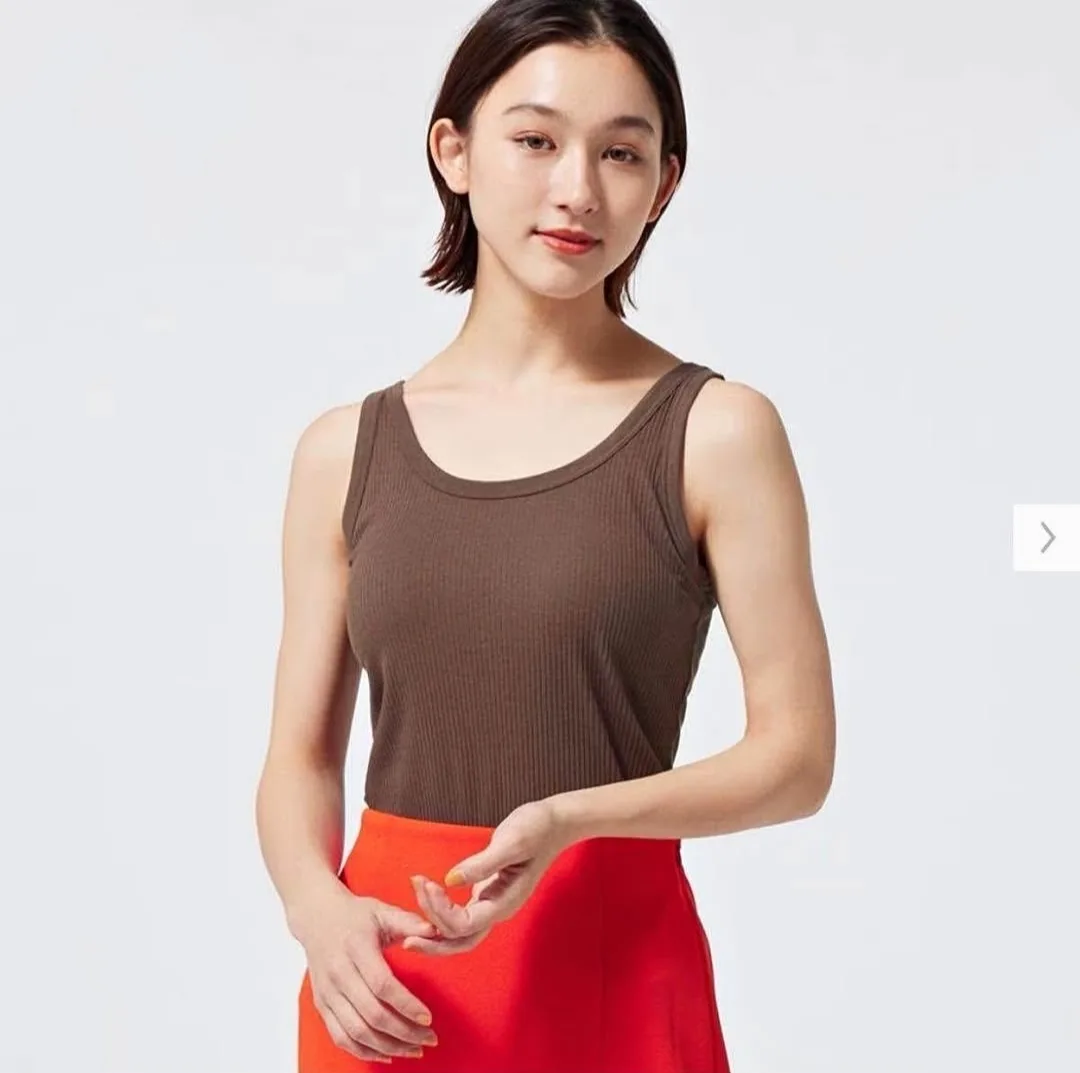 New! GU Bra - feel Ribbed Tank Top - Size M thumbnail