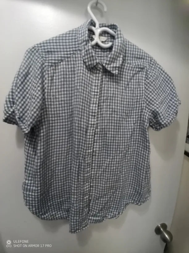 Gingham Print Button-Up Shirt thumbnail