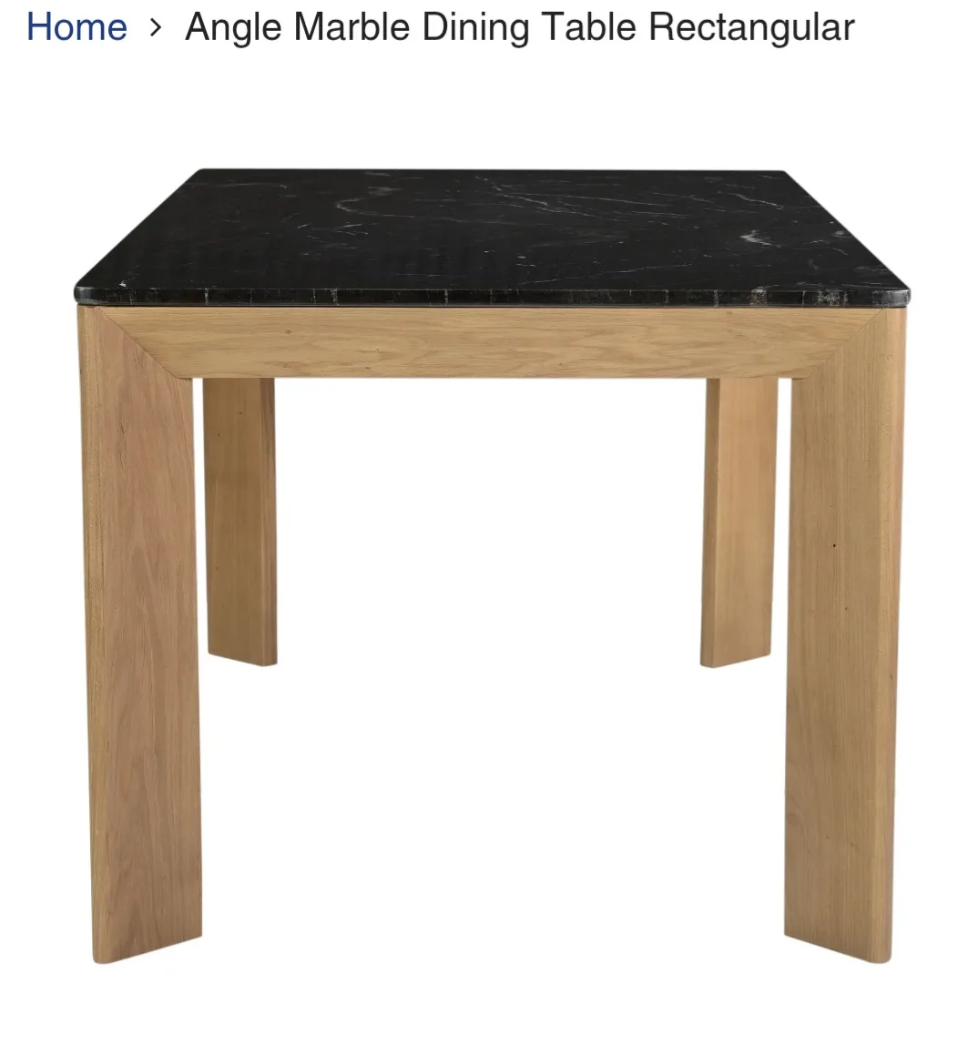 Modern Dining Table - Black Marble Top & Oak Frame image indicator(9)