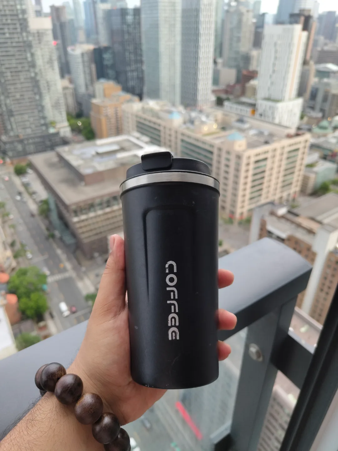 Black Insulated Coffee Tumbler LARGE thumbnail