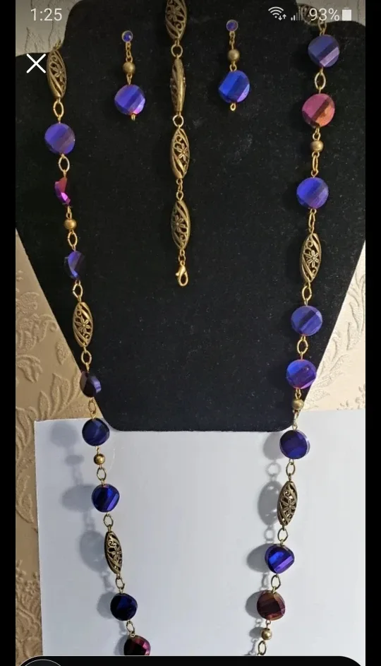 2 set Beaded Necklace  Bracelet or necklace  earrings Set image indicator(7)