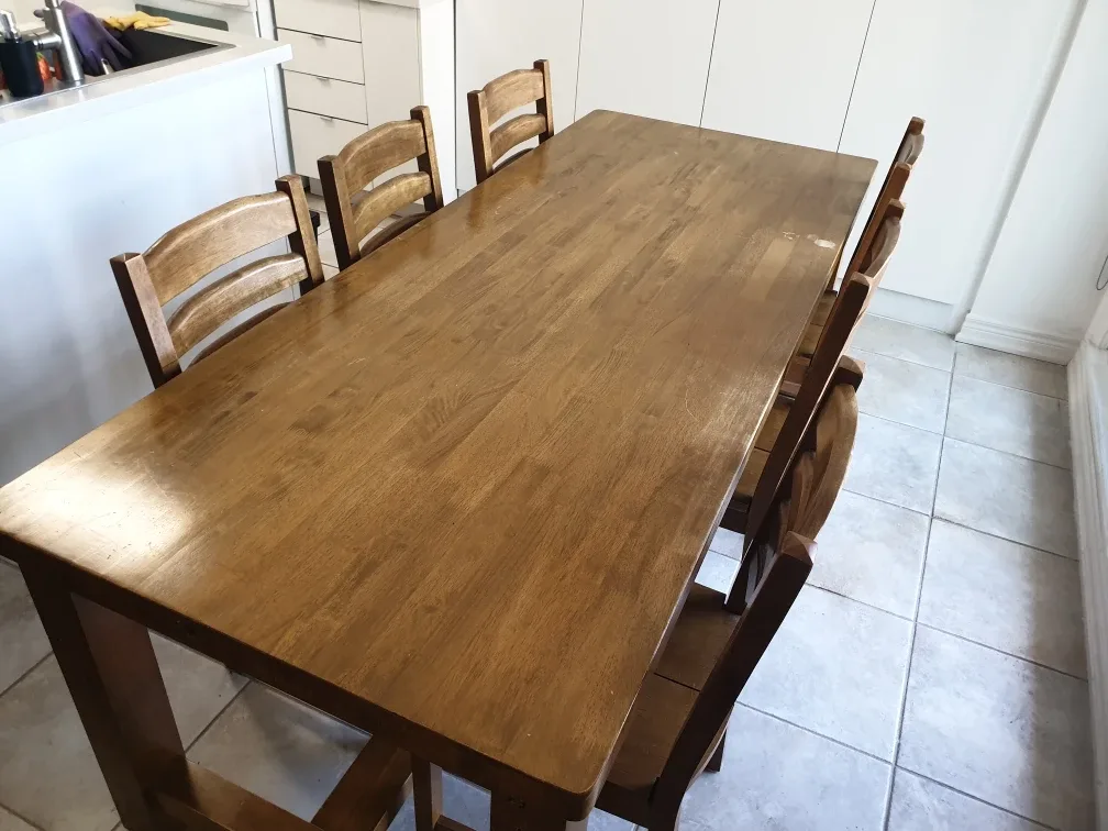 Wood Dining Table with 6 Chairs image indicator(7)