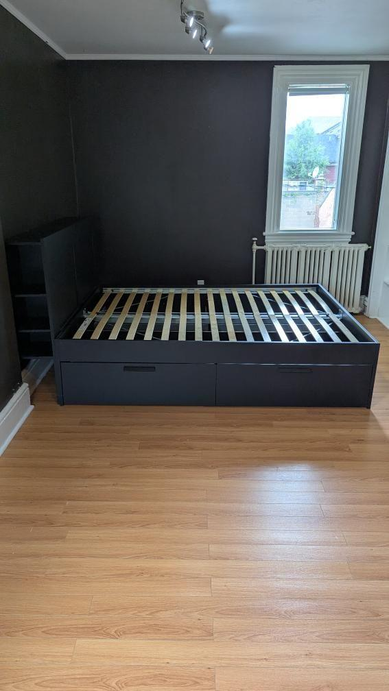 Queen size bed fram and headboard with storage - photo 5