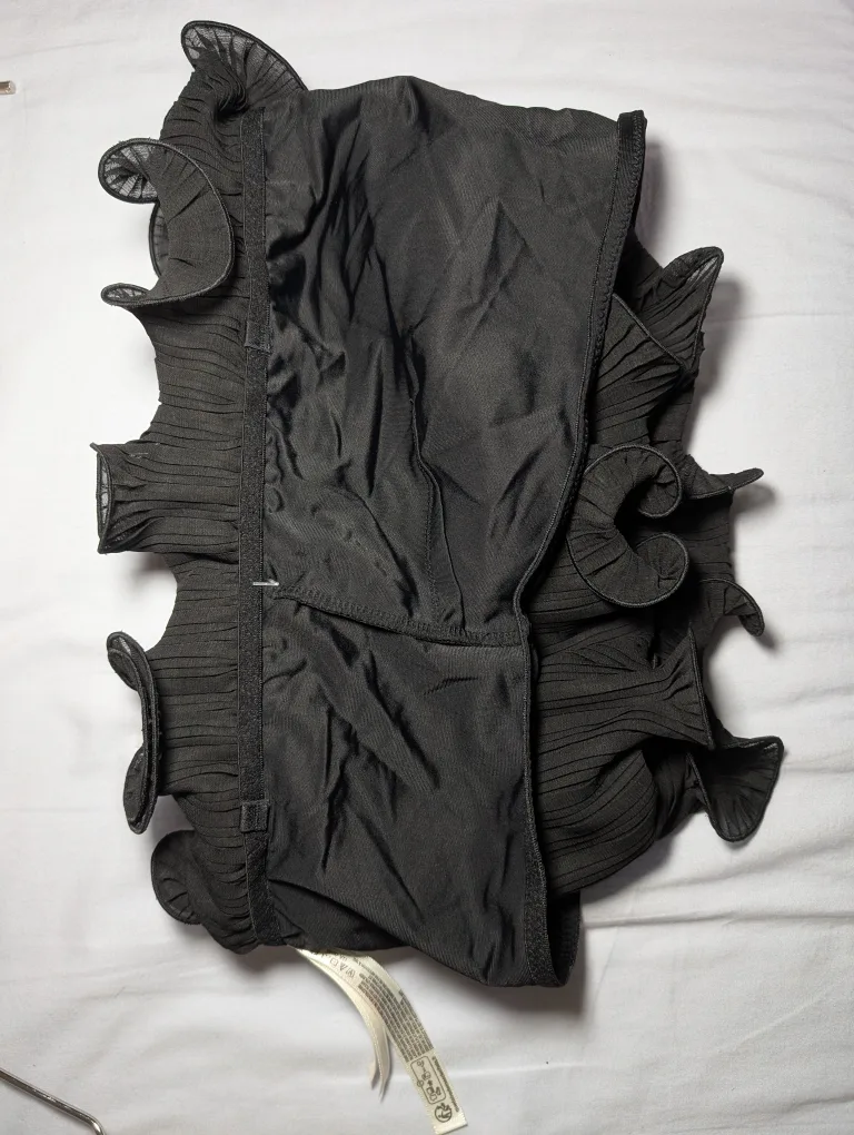 Anthropologie Black Ruffled Skirt - Size M image indicator(5)
