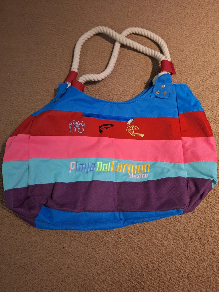Playa Del Carmen Mexico Multi-Colored Tote Bag thumbnail