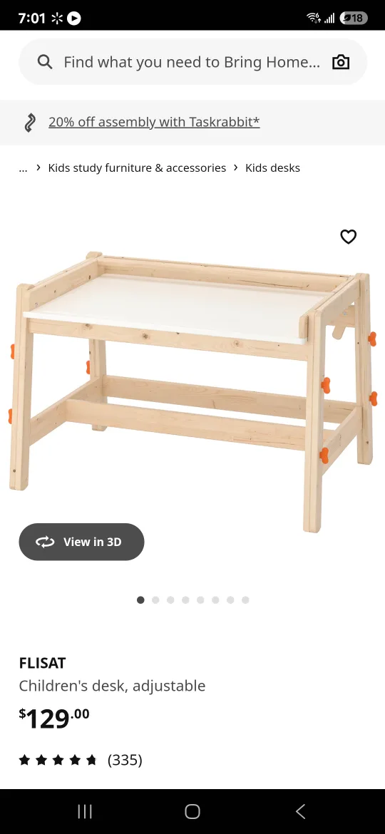 IKEA FLISAT Kids Adjustable Bench image indicator(2)