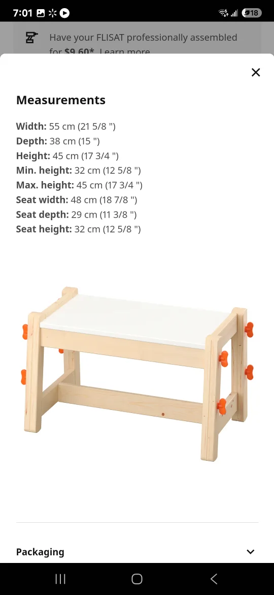 IKEA FLISAT Kids Adjustable Bench image indicator(5)