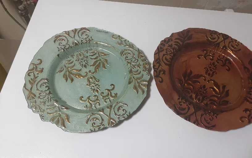 decorative charger plates (2) both for $30.00 thumbnail