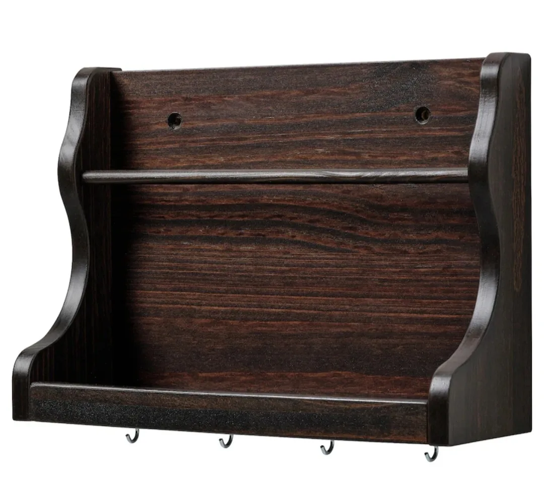 IKEA discontinued LEVLA Wall-Mounted Shelf with Hooks thumbnail