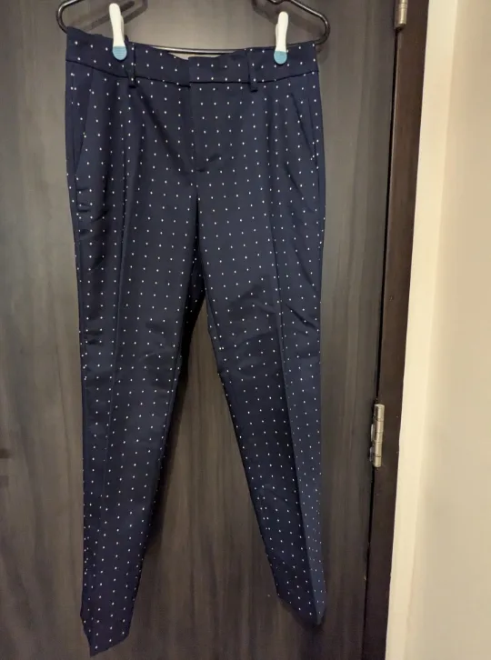 ZARA Navy Satin pants thumbnail