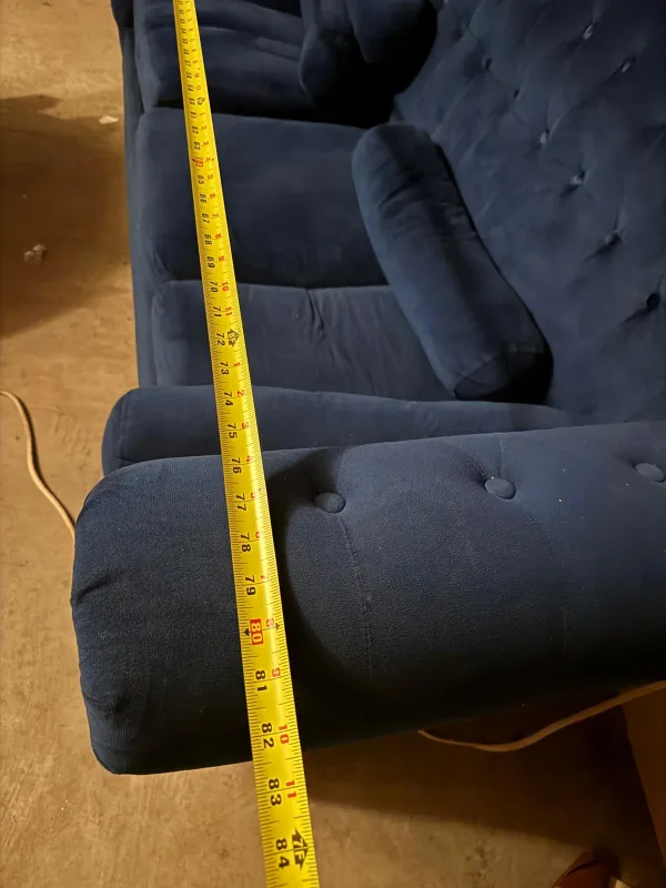 Navy Blue Tufted Sofa - 84 inches long thumbnail