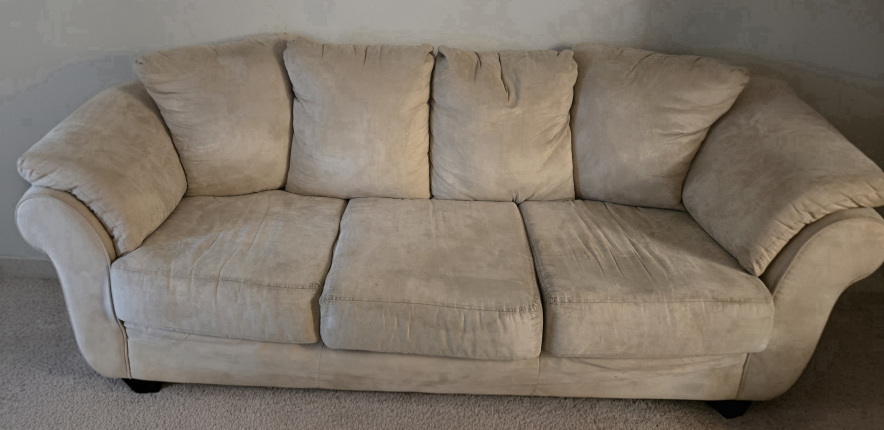 Beige Three-Seat Sofa