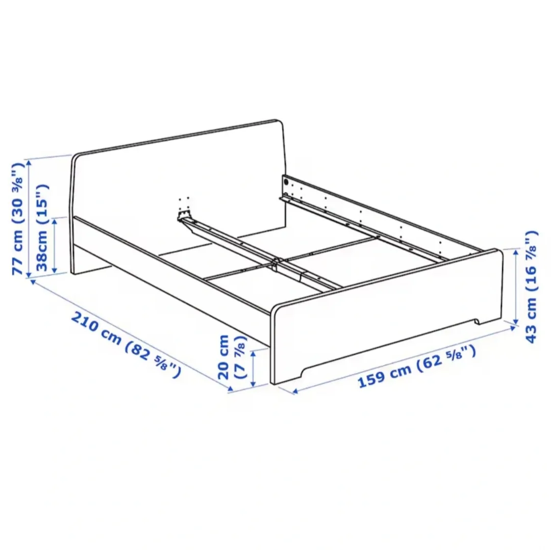 Ikea Askvoll Queen Bed Frame 💚 image indicator(2)