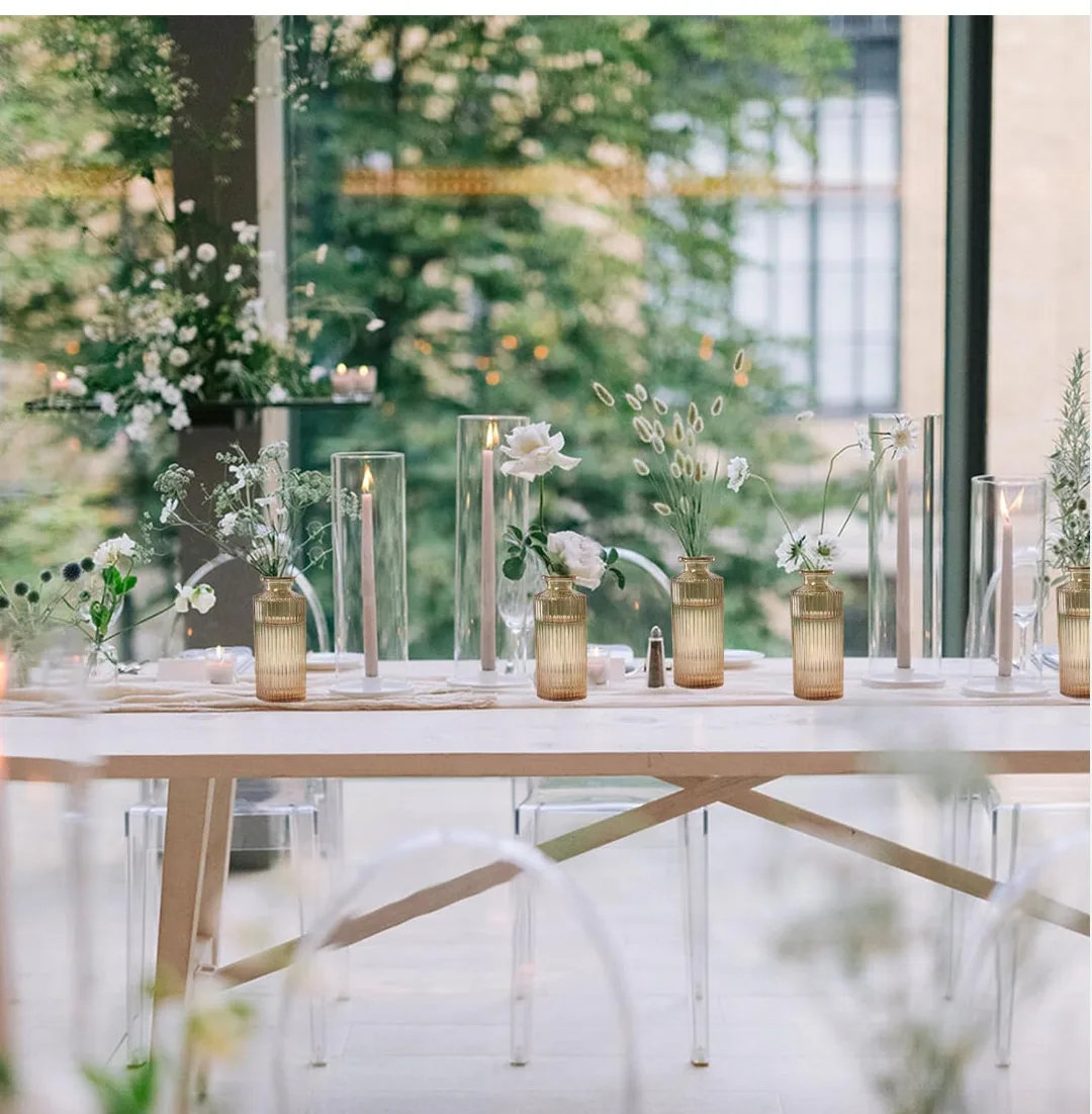 Rose Pink Glass Vases Set🥕 image indicator(9)