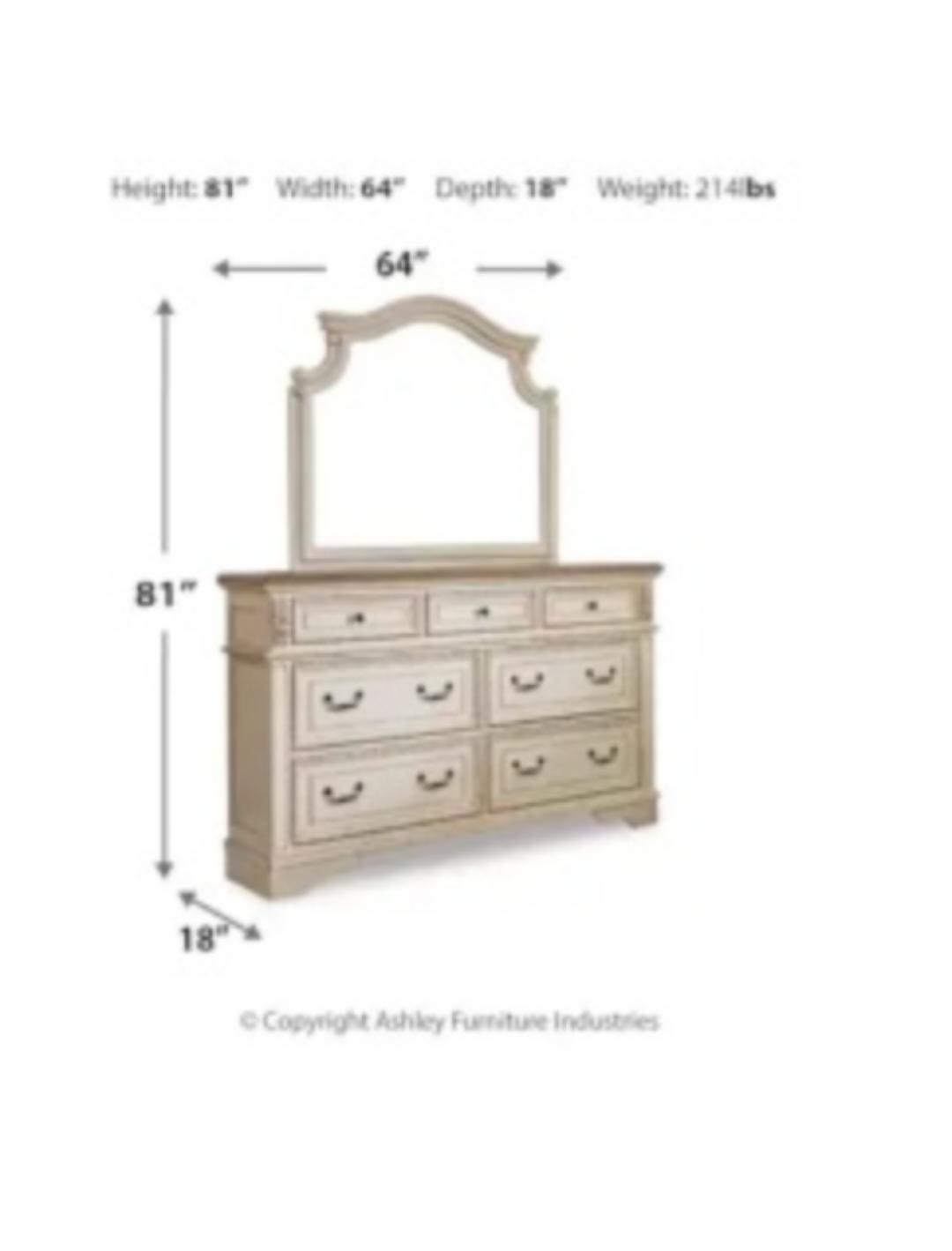 Ashley Dresser and Mirror (Moving Sale) - photo 5