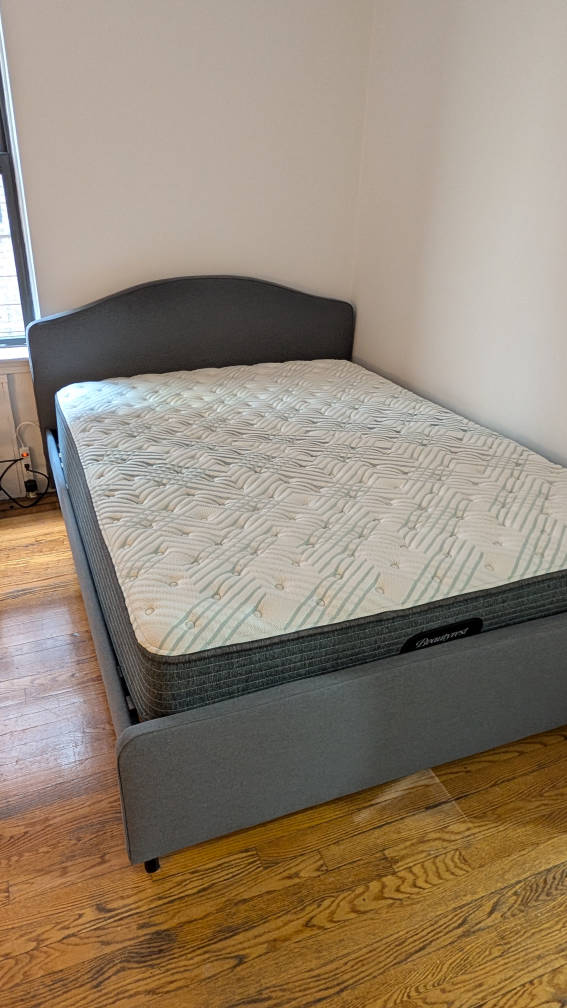 Gray Upholstered Bed Frame