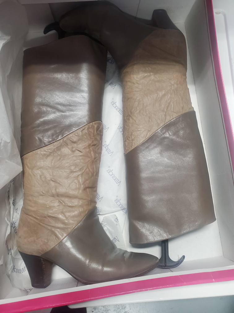 Amanda Leather Knee High Boots - Size 6.5