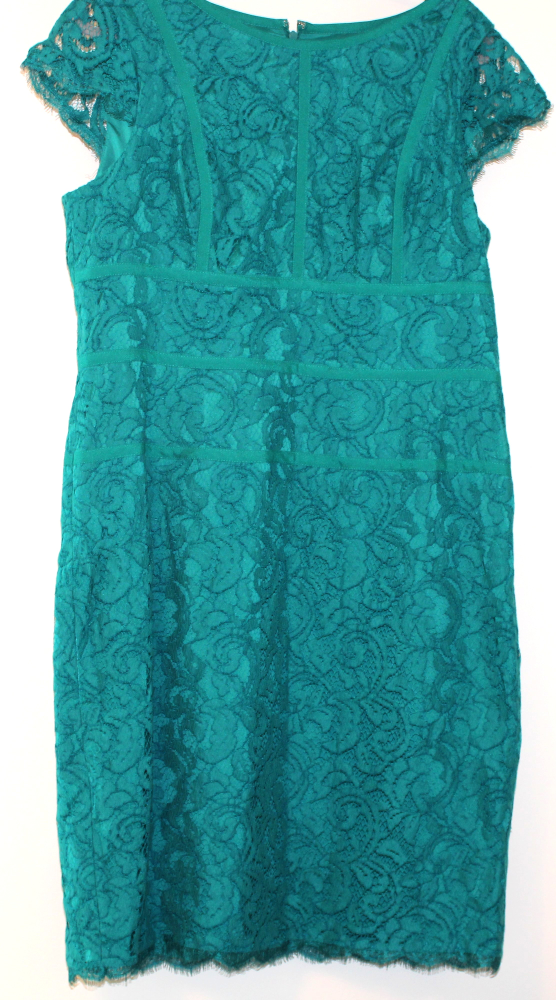 Adrianna Papell Teal Lace Dress - Size 16