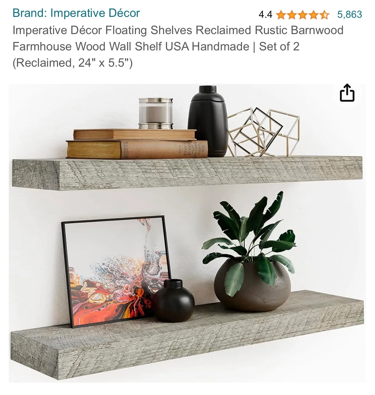 Imperative Décor Floating Shelves - Rustic Barnwood thumbnail