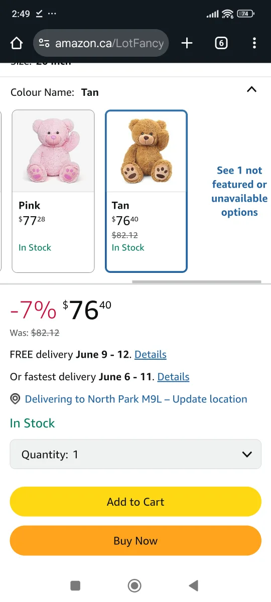 Large Plush Teddy Bear image indicator(8)