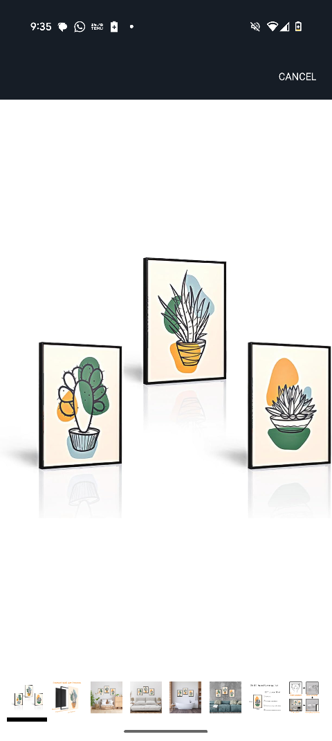 Set of 3 Framed Canvas Wall Art